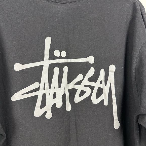 Stussy Black Long Sleeve Tee with Gray Logo - Picture 3 of 14